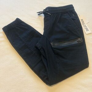 Ring of Fire LEFTOUT Moto Joggers Midnight Black